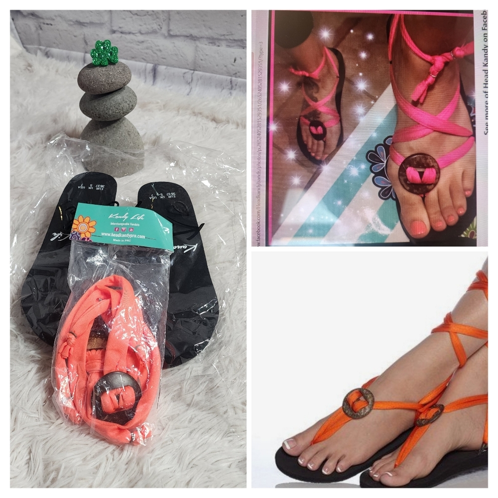 Kandy Life Interchangeable Wedge / sizes 5, 6, 7/ NWT/ ORANGE SHORT STRAP